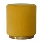 ARTISAN FURNITURE Mustard Velvet Footstool with Gold Base 47x47x48 cm.