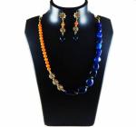 JAYA VISION ENTERPRISES Gemstone Blue Agate tumble & carnelian Beads Necklace