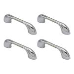 Rawk Stainless Steel 157 Kitchen Cabinet and Drawer Handle, Wardrobe Handles 4 inch Size for Wardrobe Door Cabinet with screws (C.P & Two Tone Finish, 4-Inch, Pack of 4)