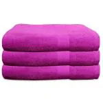 Regency Export Pvt Ltd Quattro 100% Pure Cotton 400 GSM Soft Hand Towel with Unique Border Design, 40 x 60 cms (Fuscia Pink))