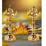 Denique Brass KeralaSamai Diya,Deepak, Design Long Deepam Pooja Room Panchmukhi Rohit 2