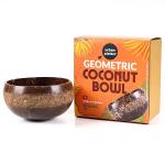 urban platter Geometric Coconut Bowl, 1 Unit (Light Weight | Jumbo Size | Eco-friendly)