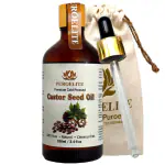 PUROELITE Premium Cold Pressed Castor Seed Oil,100% Pure & Natural for Face, Hair & Body Glass bottle with dropper, 100 ml
