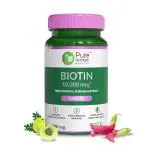 Pure Nutrition Biotin Supplement (10,000mcg ) For Hair & Skin - 60 Veg tablets