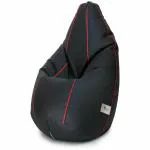 OHSTORE BRANDED BEAN BAG COVER/LUXURY BEAN BAG COVER FOR LIVING ROOM(SIZES AVAILABLE XXL,XXXL,JUMBO IN STOCK) FOR COMFORTABLE SITTING | PIECE OF 1 | COLOR-BLACK AND RED PAIPING | SIZE-XXXL