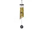 TEJ GIFTS Feng Shui Metal Wind Chime with Om Printed 5 Pipes for Positive Energy, Decorative Outdoor/Indoor Hanging Bells, Good Luck Chimes for Home/Balcony Decoration (Golden Small)