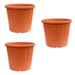 UGAOO UV Treated Brown Plastic Big Plant Pots, 35 X 35 Cm (Pack Of 3)