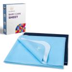 MY ARMOR Baby Dry Sheet/Mattress Protector (Waterproof/Quick Drying/Extra Absorbent/Reusable) - Pack of 2 (Small (50cm x 70cm) (Royal Blue & Sky Blue)