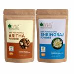 Bliss of Earth 100gm Bhringraj Powder Reetha Powder 100GM Aritha Powder Natural Great for Hair