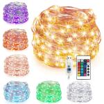 LTETTES Multicolor Color Changing Copper Wire LED String Lights 18 cm and 100 Lights