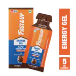 Fast&Up Energy Gel- Improved endurance for Running & Cycling, Instant energy booster Energy Drink (5x30 g, Chocolate Boubon Flavored)