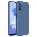 Rakulo Liquid Silicone Flexible with Camera Protection Soft Back Cover Case Oppo A16 (Blue)