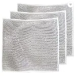 QinPin Non-Scratch Wire Dishcloth - Dual-Layer Stainless Steel Mesh Kitchen Cleaning Cloth & Dish Towels, Reusable Dishwashing Rag (Pack of 3)