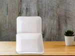 SAURA Plastic Gourmet Square Snacks Big Plate (White) - 12 Pieces Set