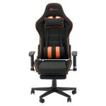 HEERRAV RETAIL GS002 Breathable Fabric Gaming/Office/Study/Ergonomic Chair with Footrest | Neck Cushion | Lumbar Pillow | Fully Reclining | Adjustable Seat & Arm Rest | Rocking Function (Orange)