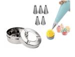 BLUE WONDER Cake Decorating 6 Pcs Nozzle with Stainless Steel Ash Tray Tabletop Decor and (Multicolour, Pack of 2)