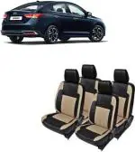 AUTO-SAFE Black, Beige Leather Car Seat Cover for Hyundai Verna Pack of 4
