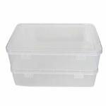 AL'WAHHAB Clear Plastic Large Rectangular Multipurpose Storage Boxes (Set of 2) 32 x 21 x 8 cm