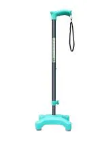 Kds Surgical 4 Leg Chroome C Green Walking Stick With Dori