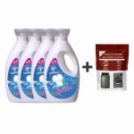 Taagror Easy Wash Liquid Detergent For Top Load And Front Load Washing Machine With Free 1 Pouch Descaler/Washing Machine Cleaner 1 Lt (Pack of 4)
