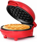 KIKEA Mini Waffle Maker 4 Inch- 350 Watts: Stainless Steel Non-Stick Electric Iron Machine for Individual Belgian Waffles, Pan Cakes, Paninis or Other Snacks Mini Waffle Maker