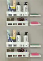 Yixty Bathroom Rack Shelves Soap Box Stand Shower Rack (4 Bathroom Shelves + 4 soap Box white)