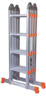 Prime Amaze Multipurpose (16Ft.) Made in India Foldable Aluminium Ladder - (with Scaffolding Plates & Platform) - 5Years Warranty