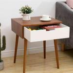 GLOBAL ART STORE Engineered Wood Single Dror Study Table, Coffee Table, Corner Table, Modern One Drawer Bedside Table for Bedroom, Nightstand for Living Room