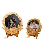 Puzzleboxx DIY MDF Photo Frame with Stand Set of 2 Eco-Friendly Wooden Pre-Cutout Photo Frames - Natural Finish, No Glass Design, Sustainable for Home Decor and Tabletop Display, Beige, Frame-06