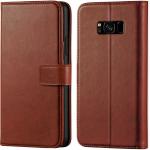 Tingtong Flip Cover Back Case for Samsung Galaxy S8 | Leather Finish | Inbuilt Stand & Pockets | Wallet Style Flip Back Case Cover for Samsung Galaxy S8 (Brown)