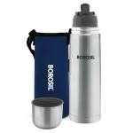 Borosil Hydra Thermo Blue 1000 ml Stainless Steel Double Wall Vacuum Insulated Flask Water Bottle | 24 Hours Hot & Cold