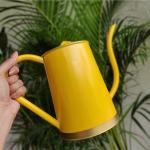 ecofynd 2 Liter Yellow Metal Watering Can For Plants, Garden Water Can For Kids