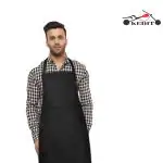 KEDIT Pack Of 1 Apron Black Colour Home Kitchen Waterproof Dustproof Unisex Aprons Frant Side Pocket for Men and Women perfect for Restaurant Coffee House Cooking Bar Salon Use Apron Anywhare, (KEDTARN-120)