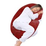Coozly Velvet Red Alpha Full Body Maternity Pillow With Removable Cover