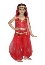 Kaku Fancy Dresses Arabian Girl Costume/Jasmine Costume/Aladdin Genie Fairytale Fancy Dress -Red, 5-6 Years For Girls