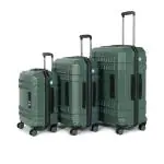 uppercase Bullet, Trolley Bag Set Of 3 (S+M+L) Hardsided Polycarbonate Cabin & Check-In Printed Luggage, Anti-Scratch, Tsa Lock, 2000 Days Warranty (Green, 27.5 X 47 X 66 Cm, Spinner)