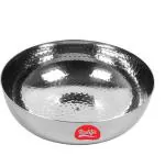 Redific Heavy Guage Stainless Steel Hammered Tasla, Without Handle Kadhai Kadhai 24 cm diameter 2.5 L capacity (Stainless Steel)