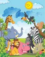 DreamKraft Green Graphic Print Vinyl Jungle Theme Glow In The Dark Radium Stickers 24x19 cm 4 Pcs