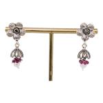 CHAITANYA EMPORIUM classy sunflower design top silver jhumke