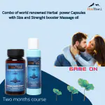 HimThor Combo of world renowned Herbal power Capsules with Size and Strenght booster Massage oil
