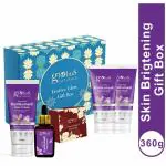 Globus Naturals Kumkumadi Brightening Skincare Gift Box - Face Wash, Face Scrub, Face Cream with Chocolate Box