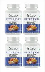 NUTROCOPIA Ultra Josh Capsules 100% Herbal Power Booster Supplement for Men Combo pack of 4 Bottles of 60 Capsules(240 No.)