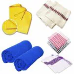 RiSE N SHiNE Cleaning Cloth Dusters, Napkins, Mop, Cotton Floor Duster, Multipurpose, Super Essential Combo of 10 for Your Smart Modern Home