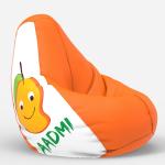 ComfyBean Bag with Beans Filled 3XL- Official: Jack & Mayers Bean Bags - For Young Adults - Max User Height : 5-5.8 Ft.-Weight : 60-70 Kgs(Model: Printed-Mango Aadmi - Orange White)
