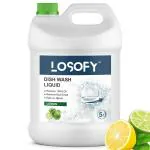 LOSOFY Lemon Dish Wash Liquid- Cleans Your Dishes with a Fresh Lemony Fragrance ( Cane of 5 Liter )