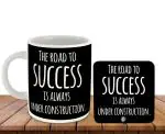 Whats Your Kick Funny Quotes Theme The Road To Success Under Construction Quotes Design Printed White Ceramic Coffee and Tea Mug With Desky 325 ML
