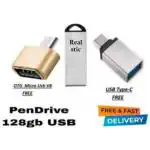 Realstic White 128 GB Pendrive 3.0 USB with 2 otg FREE ( V8 and C type ) Flash Pendrive For Easy Data Transfer And Backup | High-Speed USB 3.0 Pendrive | Encrypted USB 3.0 Pendrive | Secure Data Storage  | Perfect For Backing Up Important Files