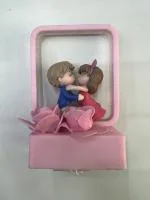 Elegant Lifestyle Romantic Kiss Couple Statue with Light for Home Showpiece - 14 cm