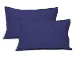 Tranquilord Navy Blue Cotton Queen Pillow Cases, 20 X 30 Inch 1 set (Pack Of 2)