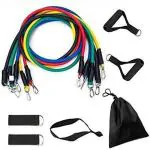 Whinsy 11pcs/Set Pull Rope Fitness Exercises Resistance Bands Crossfit Latex Tubes Pedal Excerciser Body Training Workout Yoga Gym Color Multi